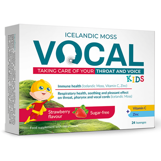 Vocal KIDS izlandi zuzmó szopogató tabletta eper 24x