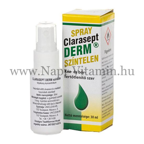 Clarasept Derm Színtelen kéz- és bőrfertőtlenítő spray 30ml