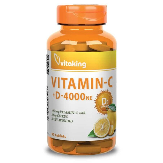 Vitaking C-vitamin 1000mg+D-vitamin 4000NE tabletta 90x