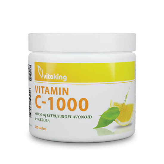 Vitaking C-vitamin 1000mg Bioflavonoid, acerola, csipkebogyó 200x