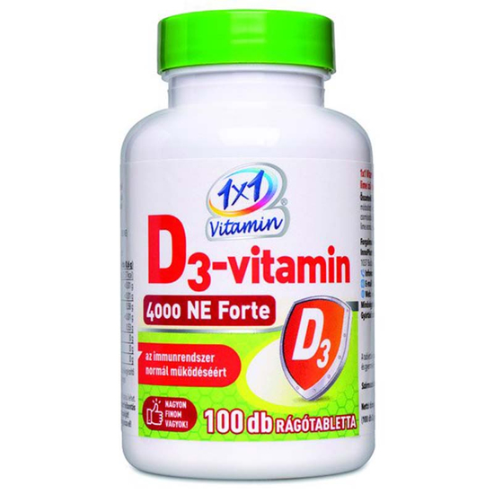 1x1 Vitamin D3-vitamin 4000NE rágótabletta 100x
