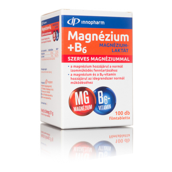 InnoPharm Magnézium-laktát + B6 filmtabletta 100x